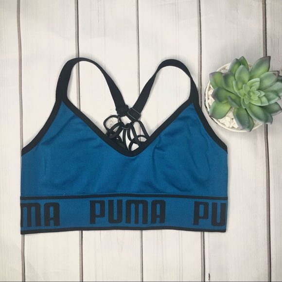 PUMA Sports bra unlined blue - Picture 1 of 3